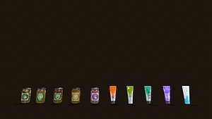 Cosmetics Jar Batch 3D model