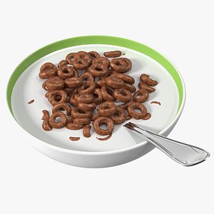 Chocolate Rings Breakfast with Milk 3D model