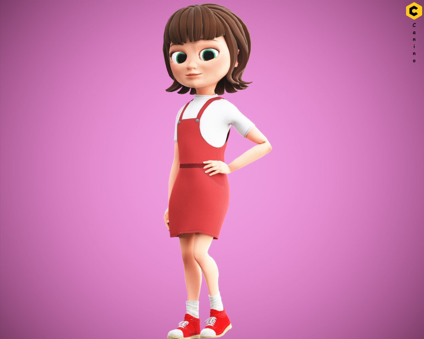 3D celina cartoon girl model - TurboSquid 1337710