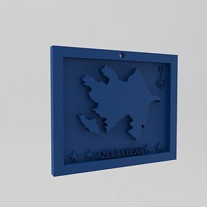 3D Azerbaijan-Azerbaycan Map Print model