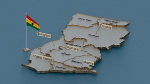 3D ghana provinces state