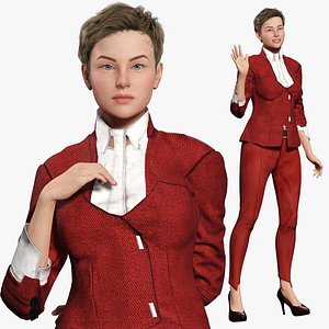 Amelia - Chic Blend Red And white 3D model