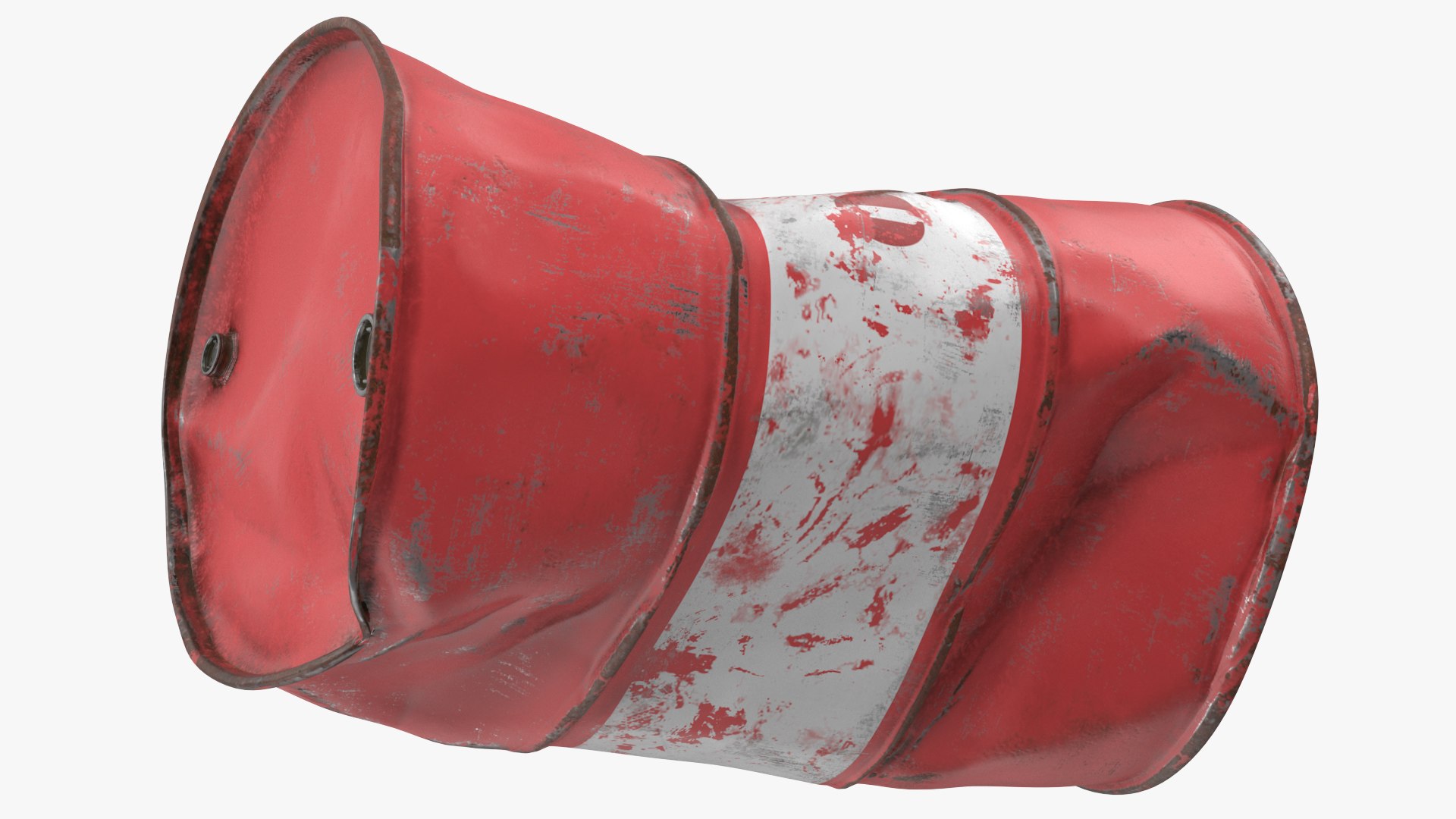 Heavy Damaged Crude Oil Barrel 3D model preview