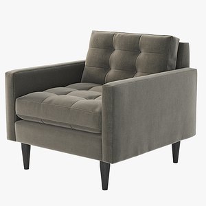 Crate And Barrel Tufted Petrie Midcentury Club Chair