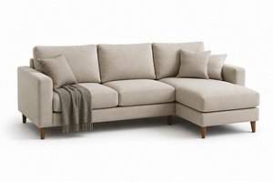 3D Modern L Shape Sectional Sofa 3D Model Luxury PBR Furniture Asset