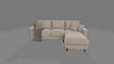 Modern L Shape Sectional Sofa 3D Model Luxury PBR Furniture Asset