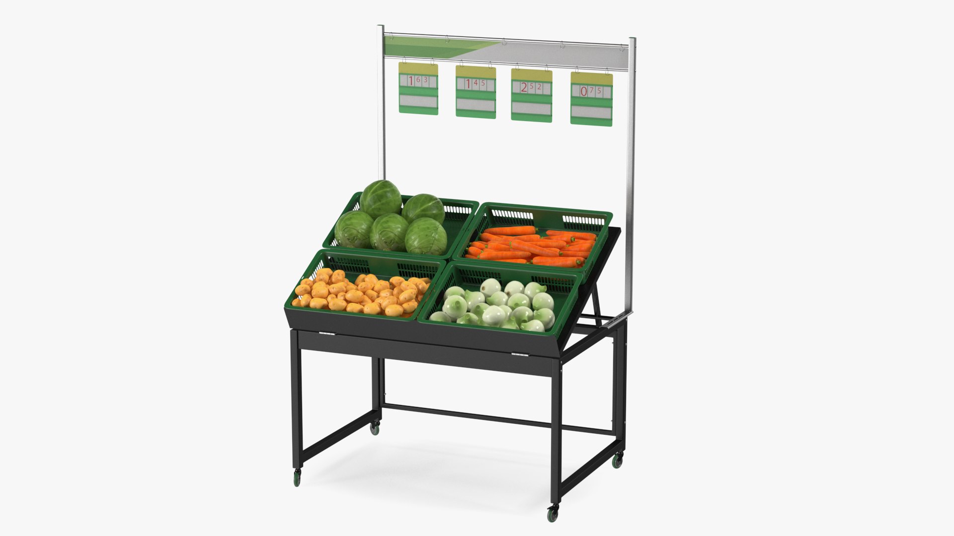 Shop Display with Vegetables 3D model preview