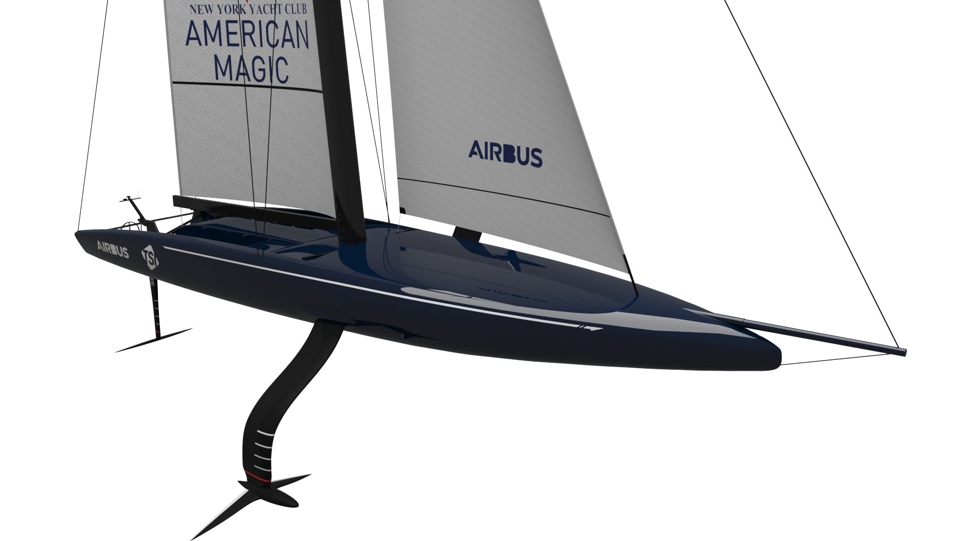 3D Defiant American Magic Sailboat Model - TurboSquid 1651625