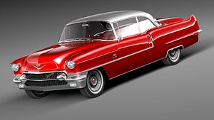 3d cadillac coupe deville 1956 model