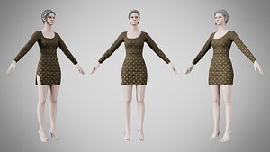 3D Dress 54 Lisbon Brown model