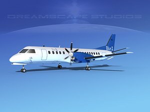 3D cockpit saab 2000