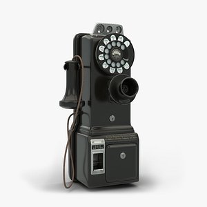 3D model gray western 50g payphone