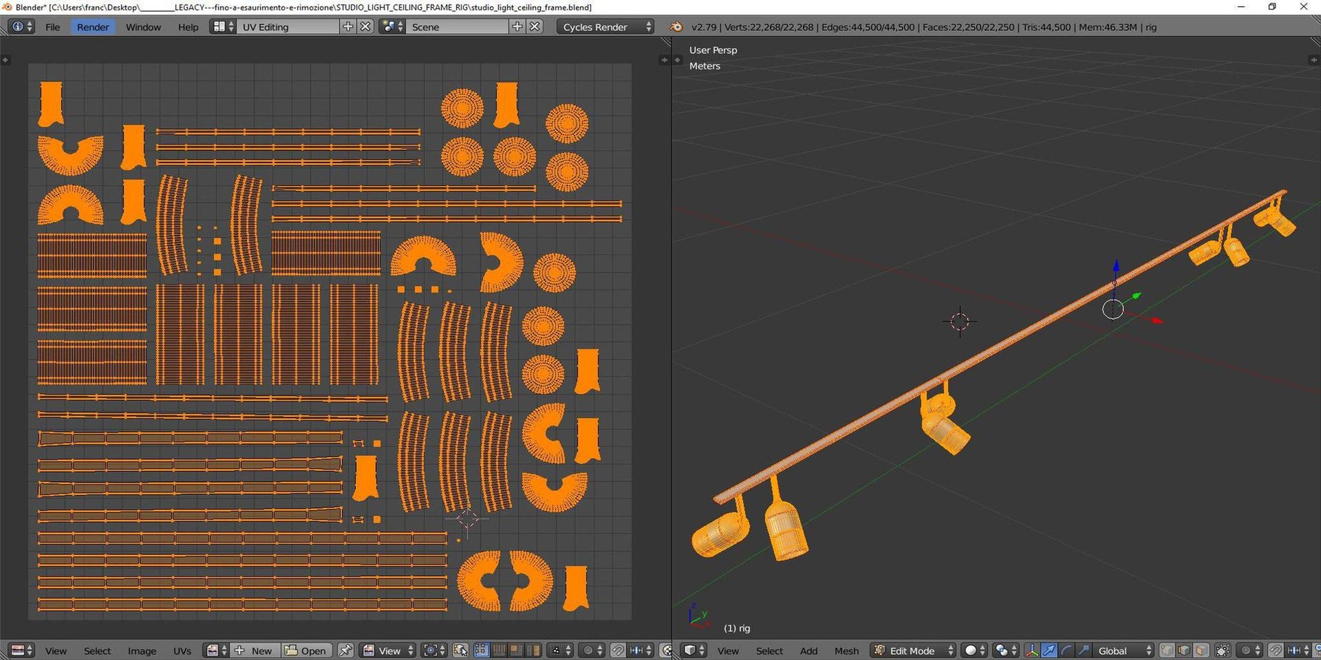 3d Model Studio Light Ceiling Frame