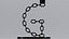 Alphabet G Black Chain Candleholder 3D Model True PBR Renders Zero Cleanup UVs 4K PBR Textures model