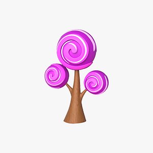 Cartoon Candy Tree 2 3D model