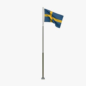 Animated  Sweden Flag 3D model