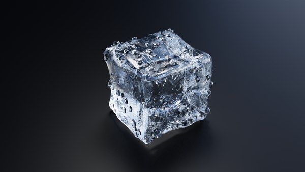 Ice Cube with Condensation 3D model