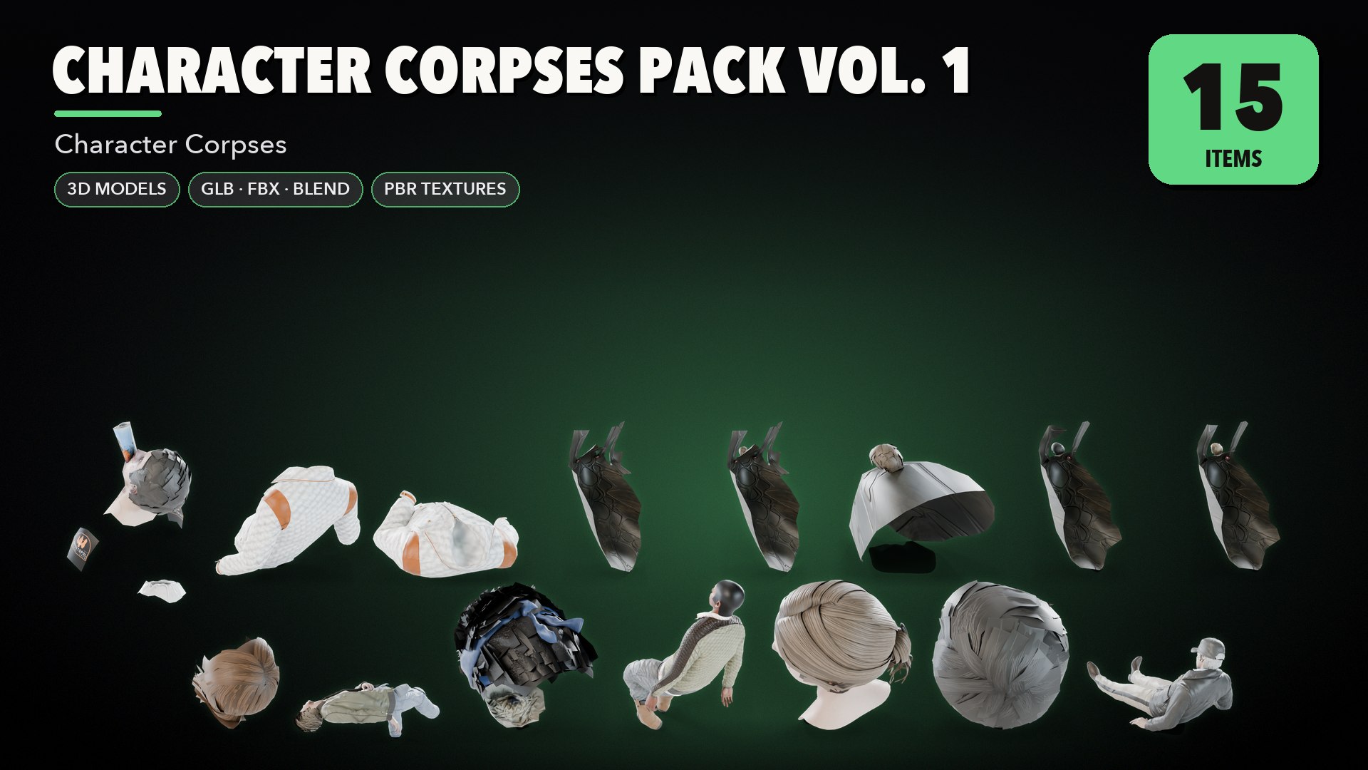 3D Model Character Corpses Pack Vol 1 - TurboSquid 2633318