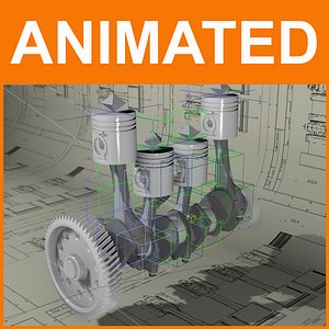 3d model engine piston