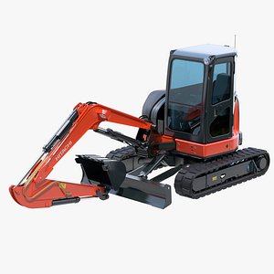 3D Mini Excavator Hitachi ZX55U