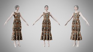Dress 24 Abstract Organic Mosaic model