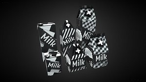 Milk Cartons Low Poly 2K PBR