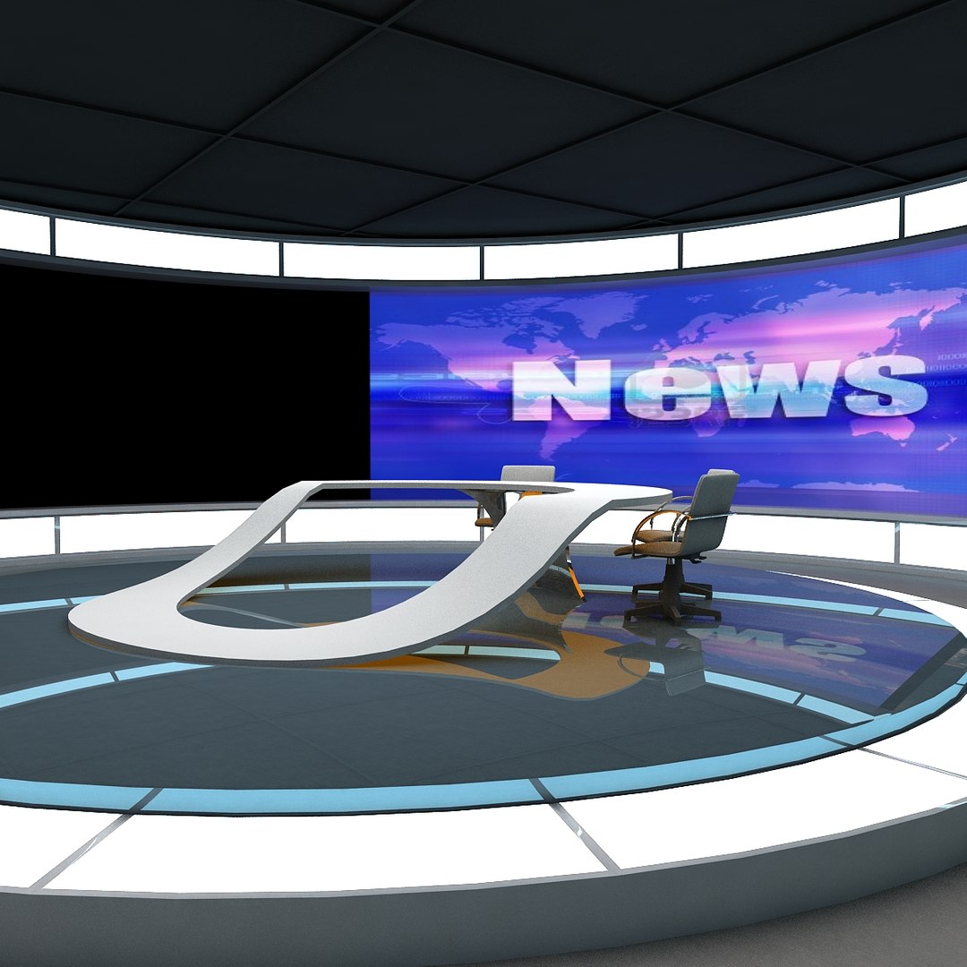 3d Tv News Studio 2 Model