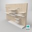 3D Store Furniture Wall Mounted Clothing Stand 01