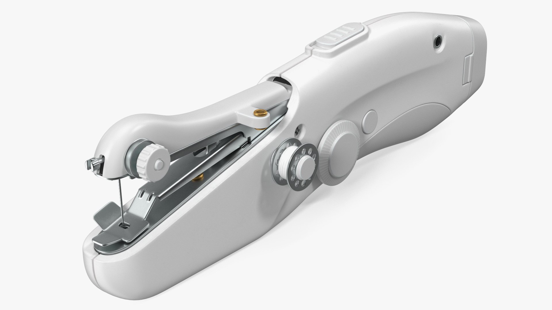Designer Portable Sewing Machine White 3D model preview