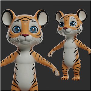 3D Cartoon Tiger model