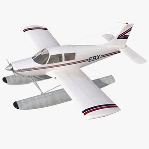 Light Aircraft Piper PA-28 Cherokee Seaplane 3D Model