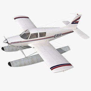 Light Aircraft Piper PA-28 Cherokee Seaplane 3D Model