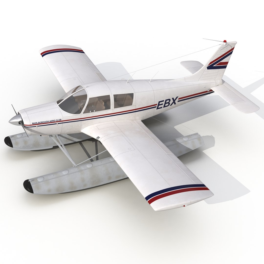 Light Aircraft Piper PA-28 Cherokee Seaplane 3D Model 3D model preview
