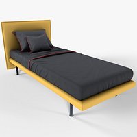 Gray Textile Bed
