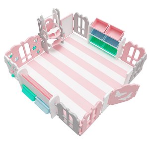 3D Playpen Baby Girls Play Yard model