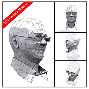 Low Poly Male Head_set03