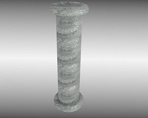 free obj model ancient marble pillar