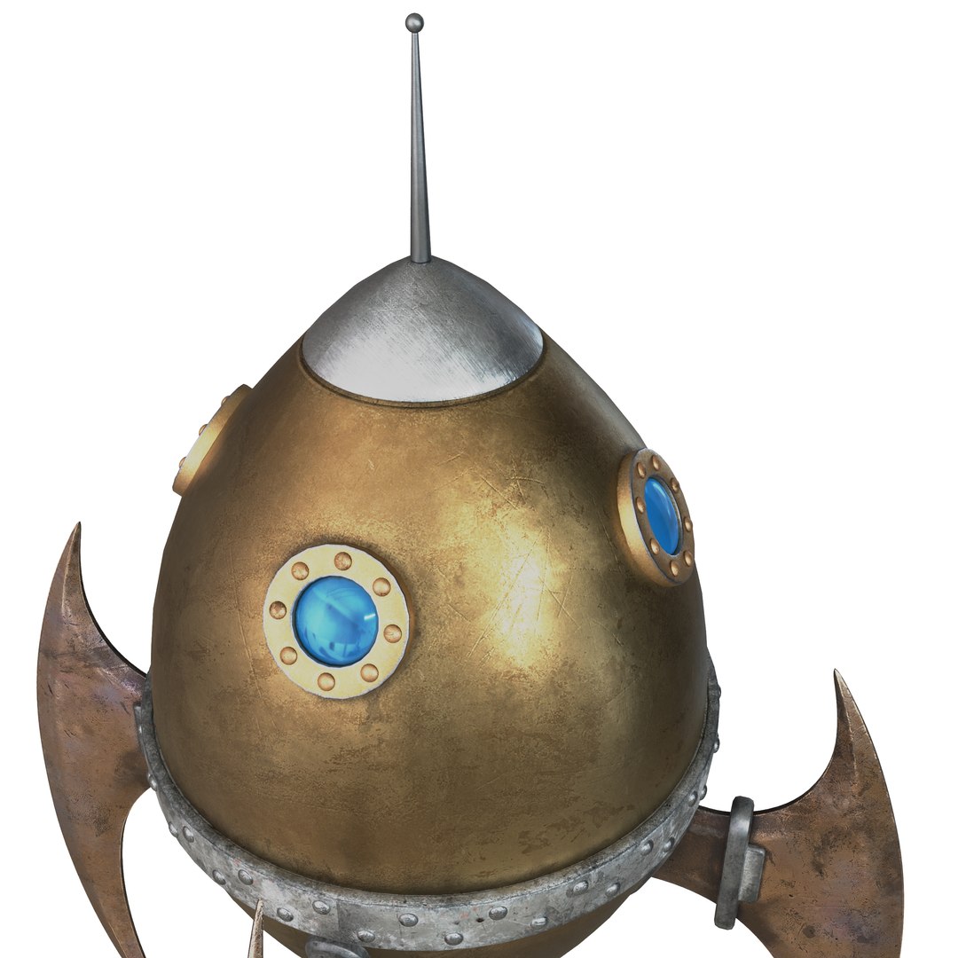 Stylized Retro Rocket 3D Model - TurboSquid 2050737