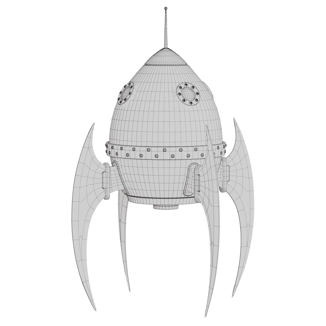 Stylized Retro Rocket 3D Model - TurboSquid 2050737