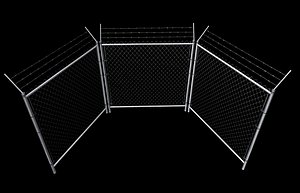 3d model of wired fence set