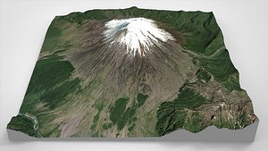 3D model Mountain landscape Volcano Osorno Andes Mountains Chile