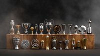 Global Football Championship Cups Premium 3D Models Set