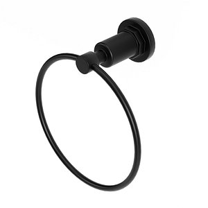 Matte Black Davis Round Mount Towel Ring