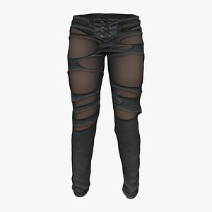 Steampunk Lacy Tulle Leggins With Front Small Corset 3D