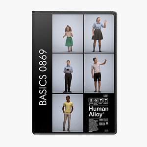 3D Basics0869 - A set containing 5 models of male and female teens standing in casual attire in public