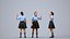 Basics0869 - A set containing 5 models of male and female teens standing in casual attire in public