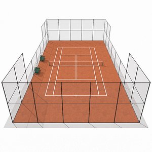 Tennis clay court 01 3D model
