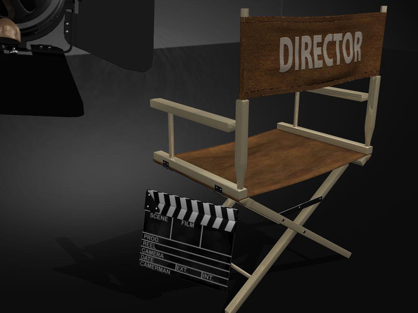 3d Director S Chair Scene Model