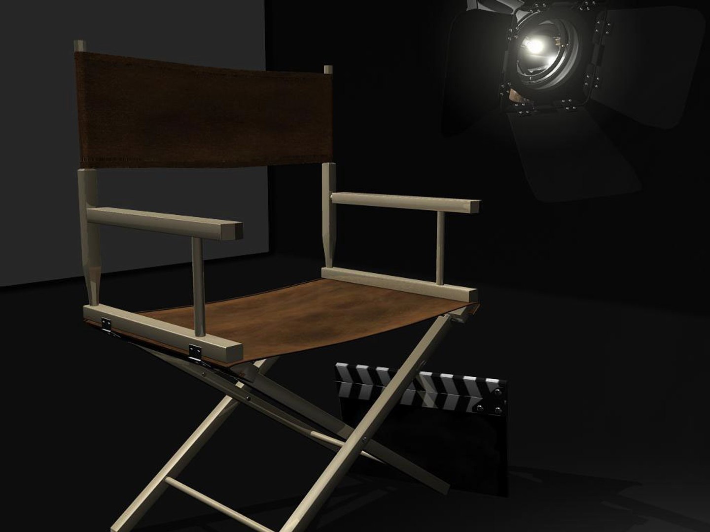 3d Director S Chair Scene Model