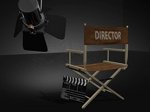 3d director s chair scene model